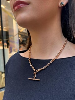 Vintage Albert Chain Necklace in 9k Rose Gold