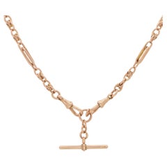 Vintage Albert Chain Necklace in 9k Rose Gold