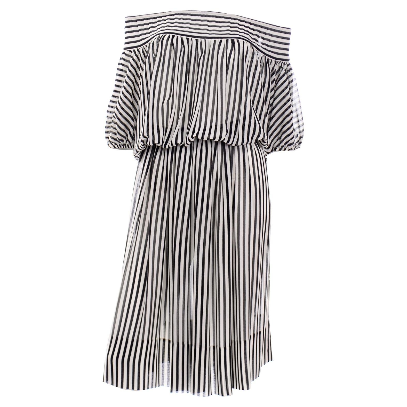 black and white striped vintage dress