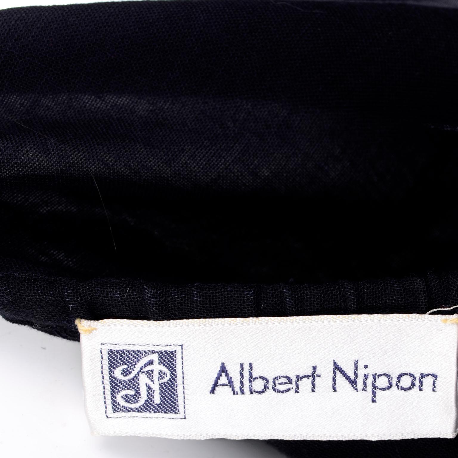 Vintage Albert Nipon Black Off Shoulder Cotton Voile Dress With Red Rose Print 3