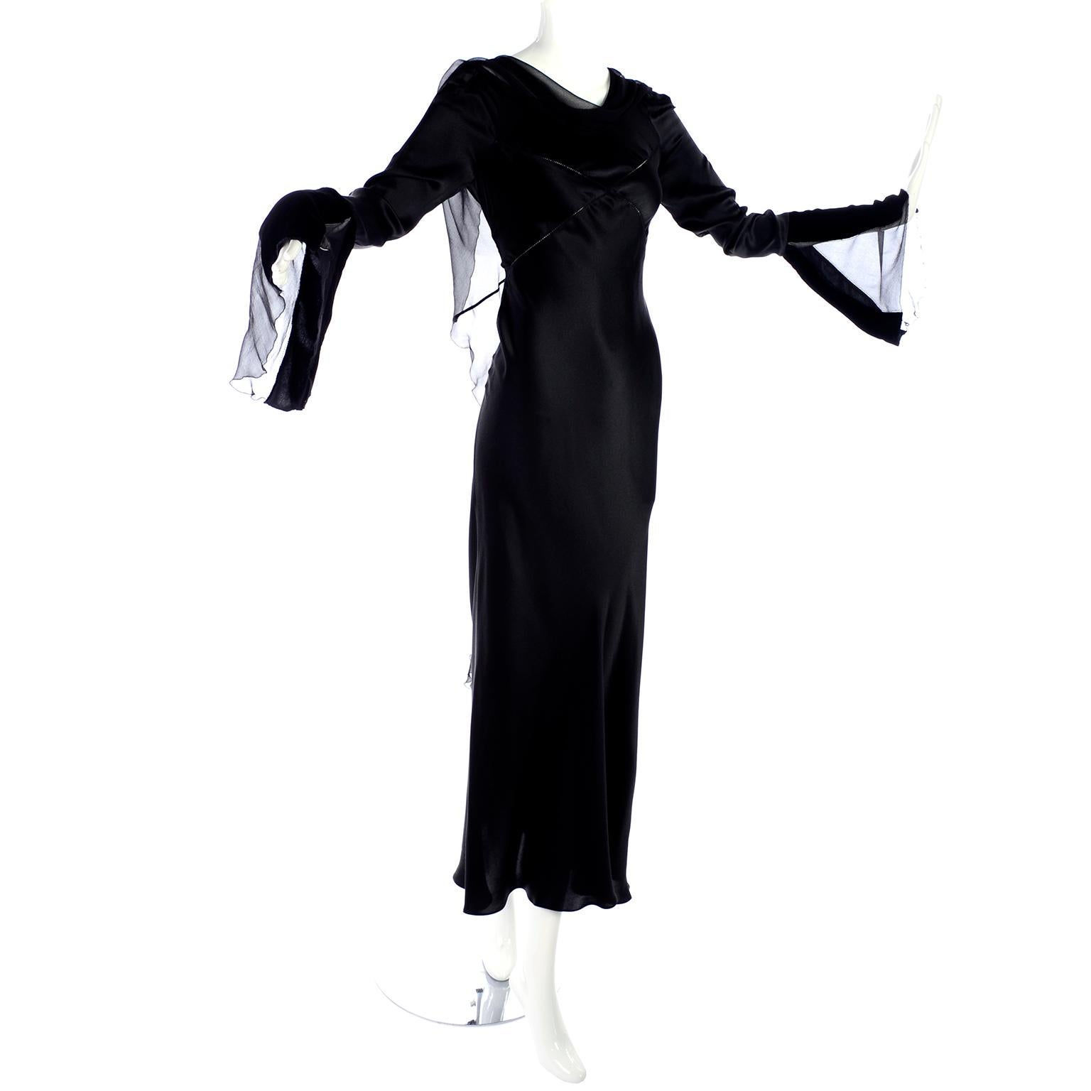 black silk formal dress
