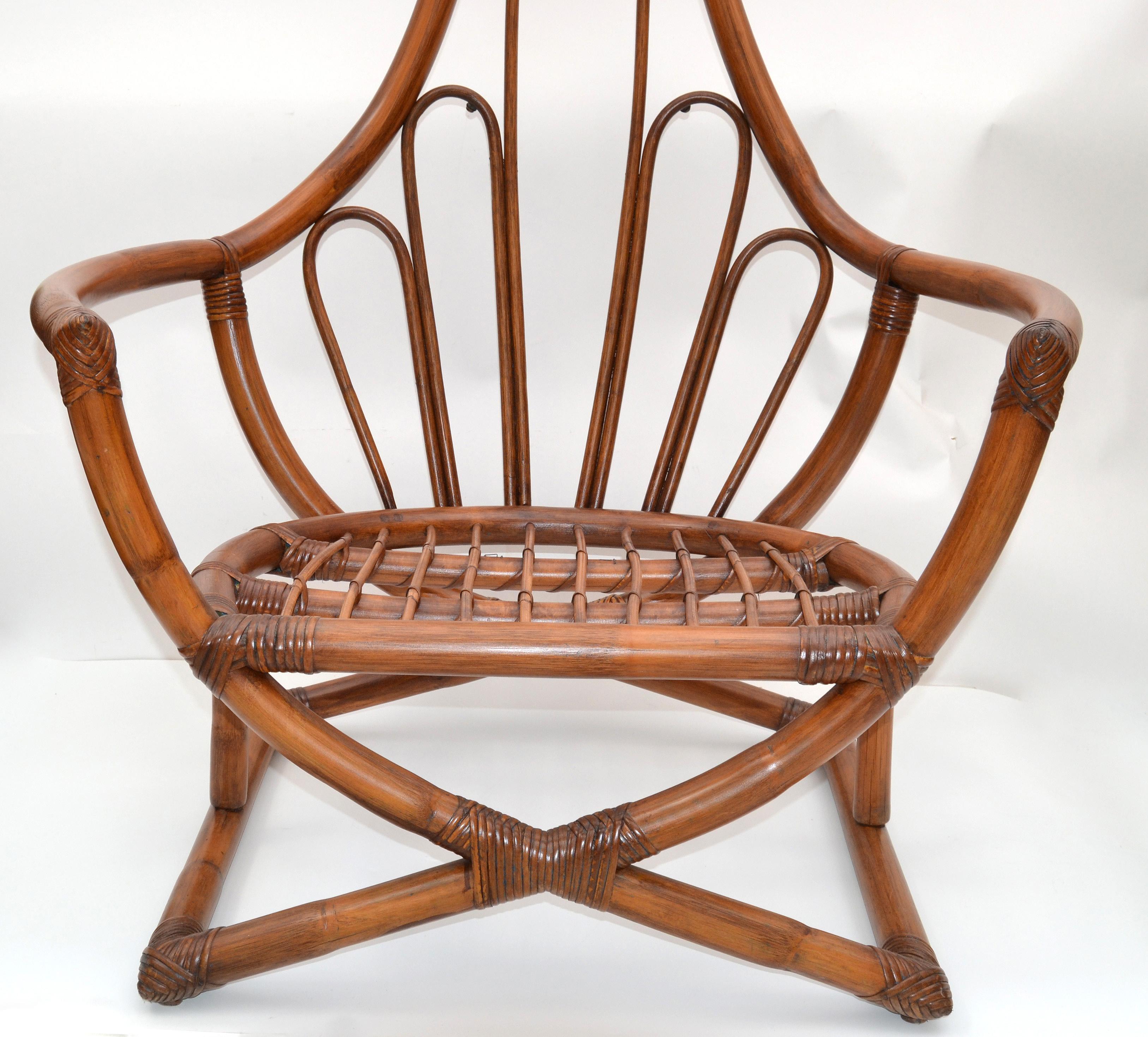 high back wicker chair vintage