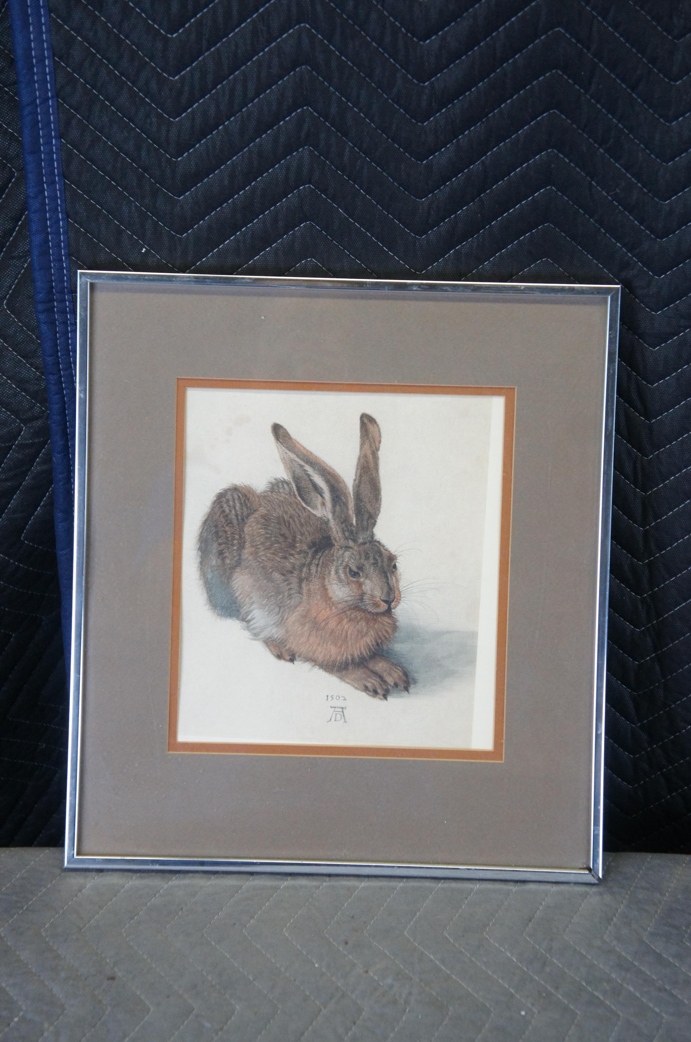 Late 20th Century Vintage Albrecht Dürer Museum Reproductions Young Hare & Screech Owl Prints