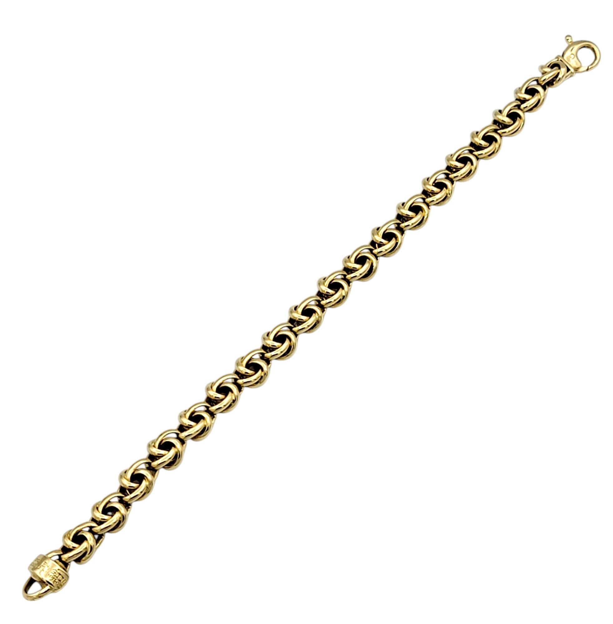 Aldebert Bracelet à maillons épais vintage en or jaune poli 18 carats Bon état - En vente à Scottsdale, AZ