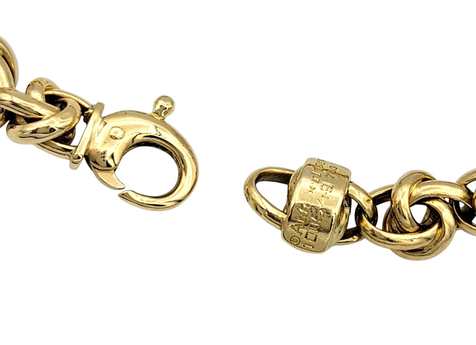 Aldebert Bracelet à maillons épais vintage en or jaune poli 18 carats Unisexe en vente