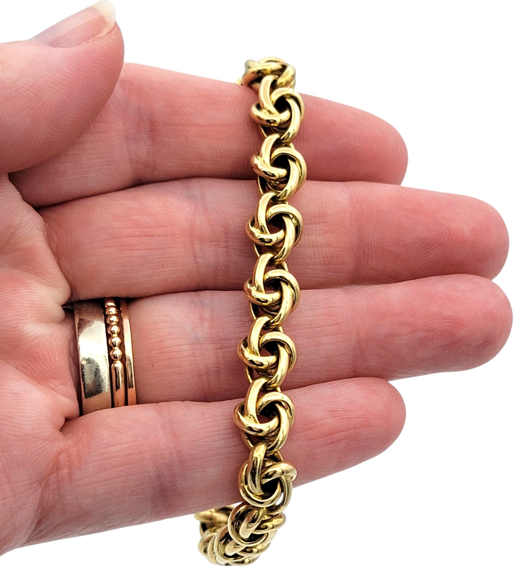 Aldebert Bracelet à maillons épais vintage en or jaune poli 18 carats en vente 3