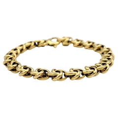 Vintage Aldebert Chunky Kette Gliederarmband aus poliertem 18 Karat Gelbgold