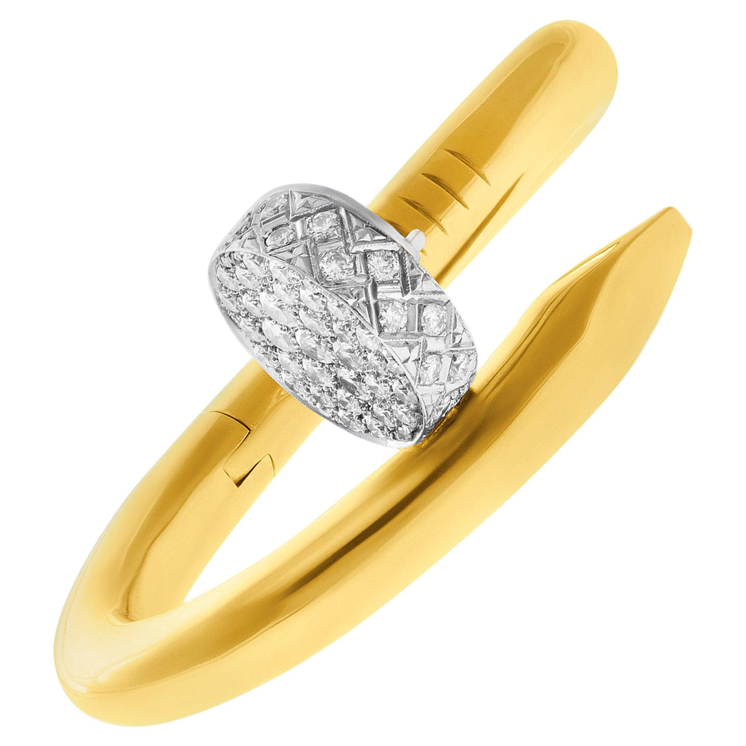 Vintage Aldo Cipullo Juste Un Clou Nail Bracelet with Diamonds