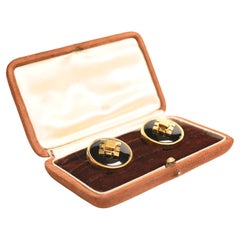 Boucles d'oreilles Aldo Cipullo en Onyx, or jaune 18K, Circa Vintage 1970