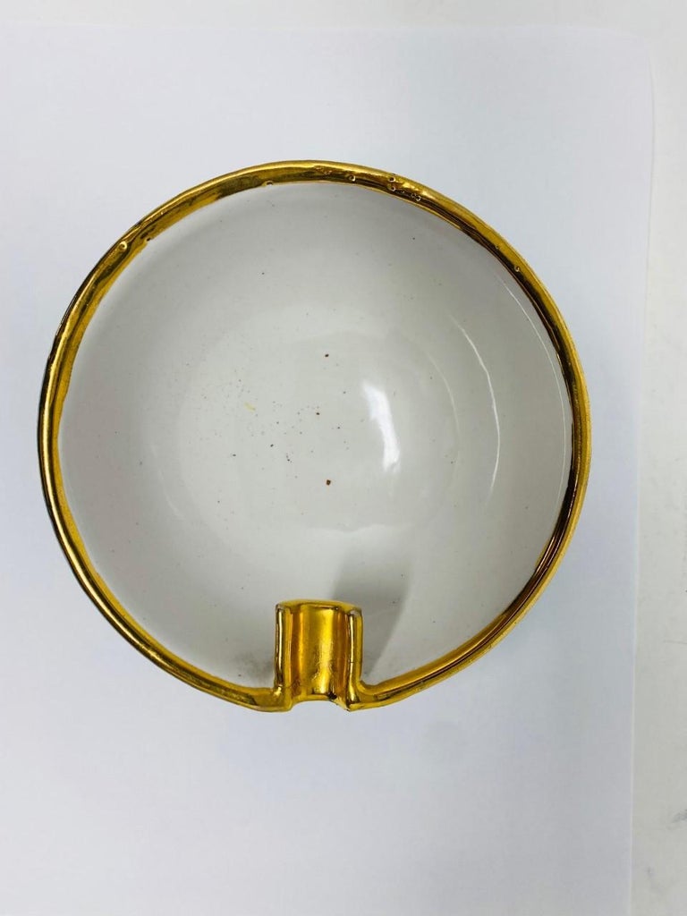 Vintage Aldo Londi Bitossi Ceramic Ashtray, Lighter and Cigarette