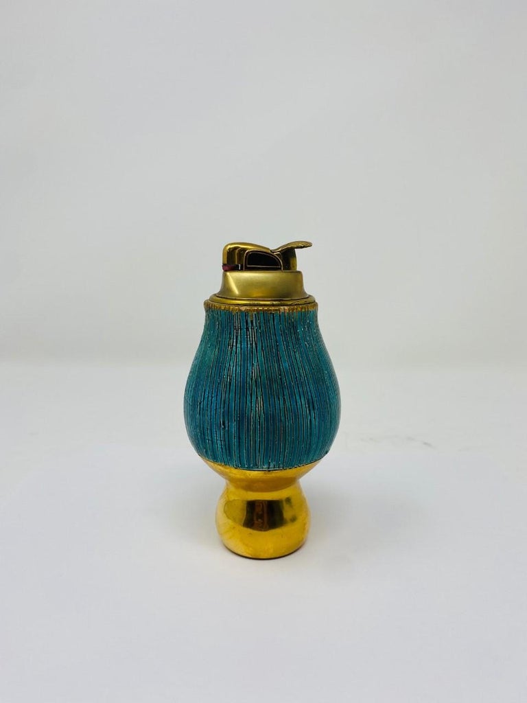 Vintage Aldo Londi Bitossi Ceramic Ashtray, Lighter and Cigarette