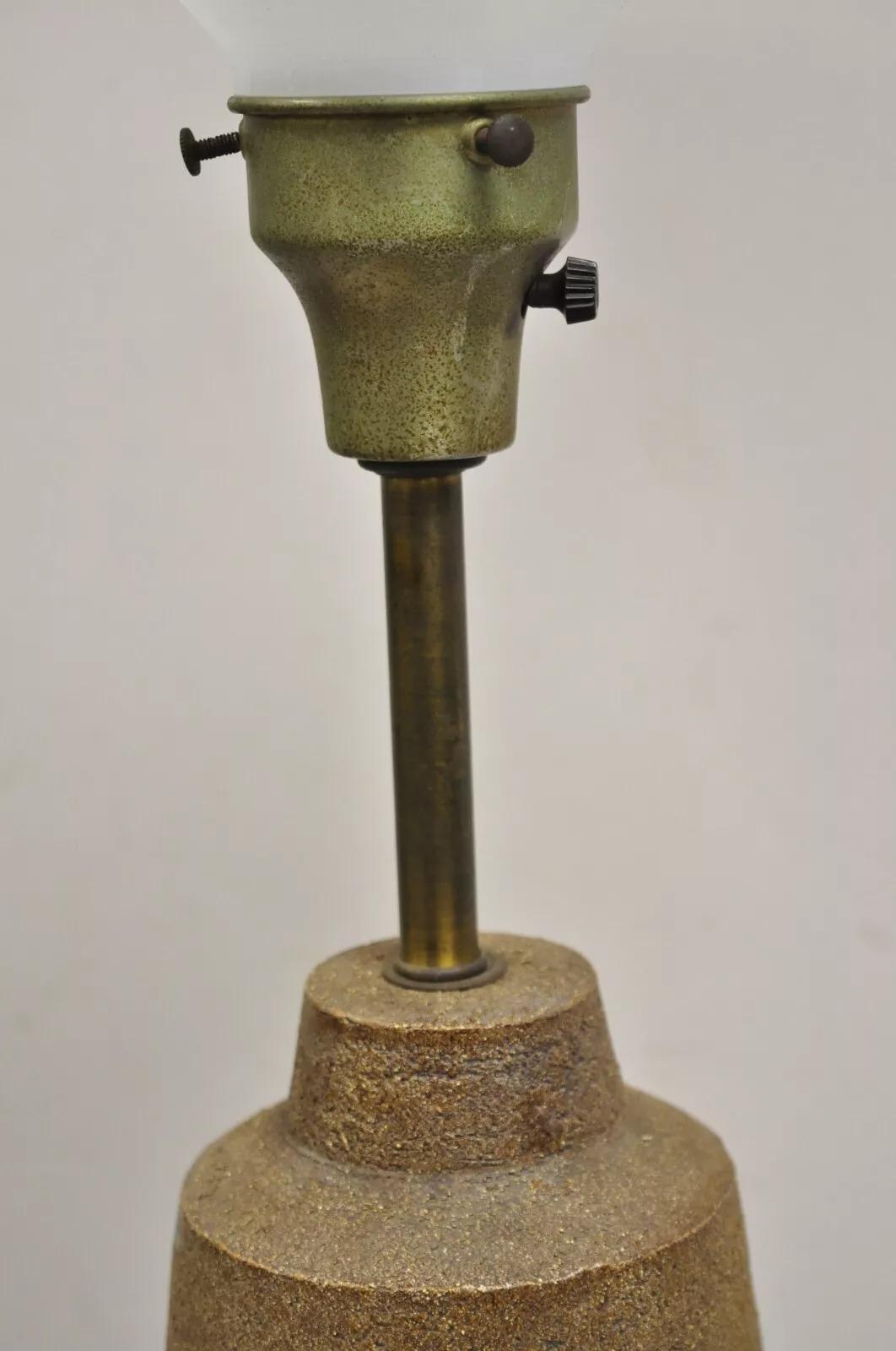 Ceramica Lampada da tavolo vintage Aldo Londi for Bitossi Italy Mid Century Modern in ceramica marrone in vendita