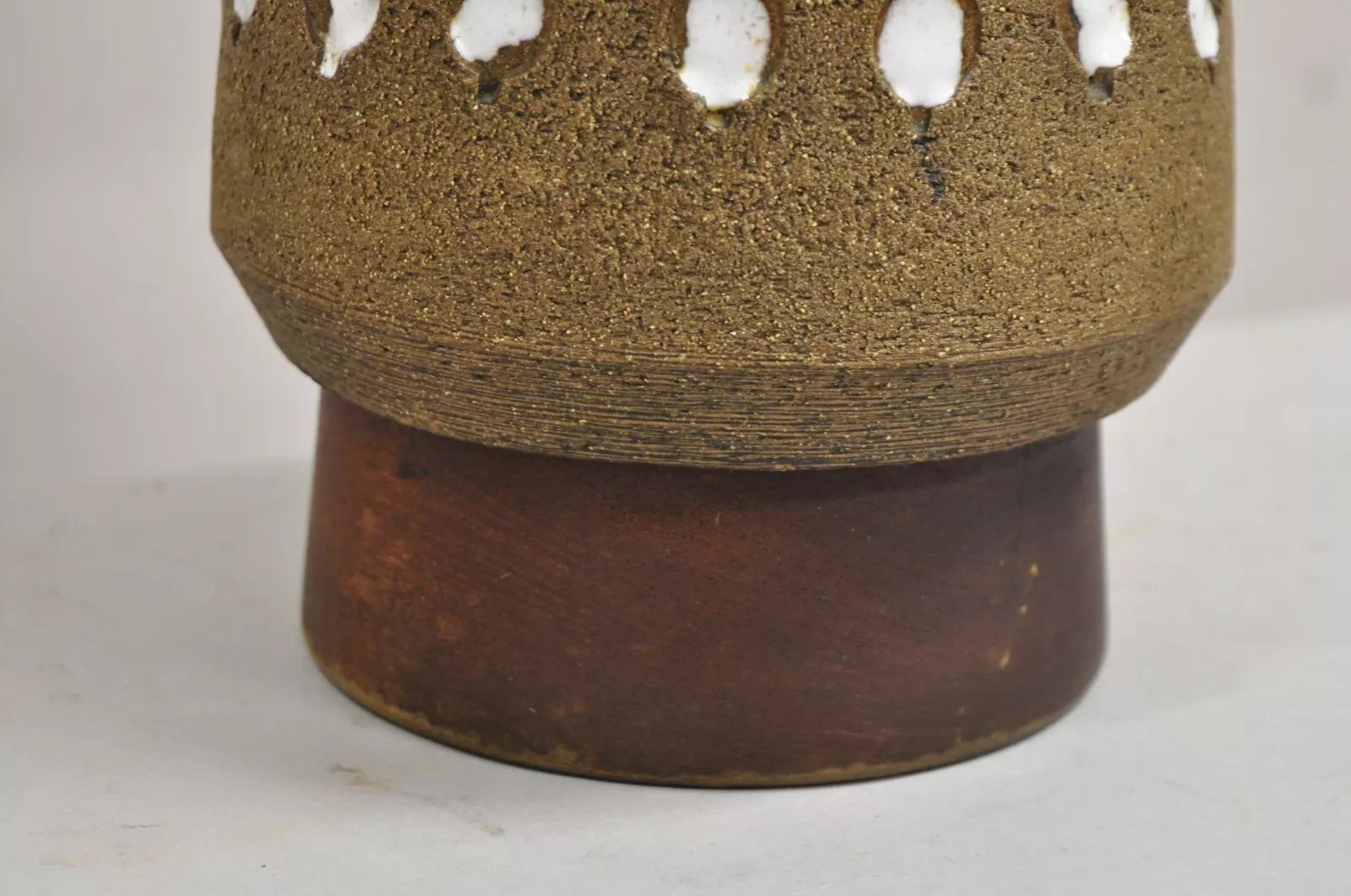 Lampada da tavolo vintage Aldo Londi for Bitossi Italy Mid Century Modern in ceramica marrone in vendita 2