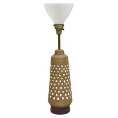 Vintage Aldo Londi for Bitossi Italy Mid Century Modern Brown Pottery Table Lamp