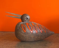 Sculpture italienne vintage d'un oiseau et d'un canard en céramique par Bitossi Raymor, Aldo Londi
