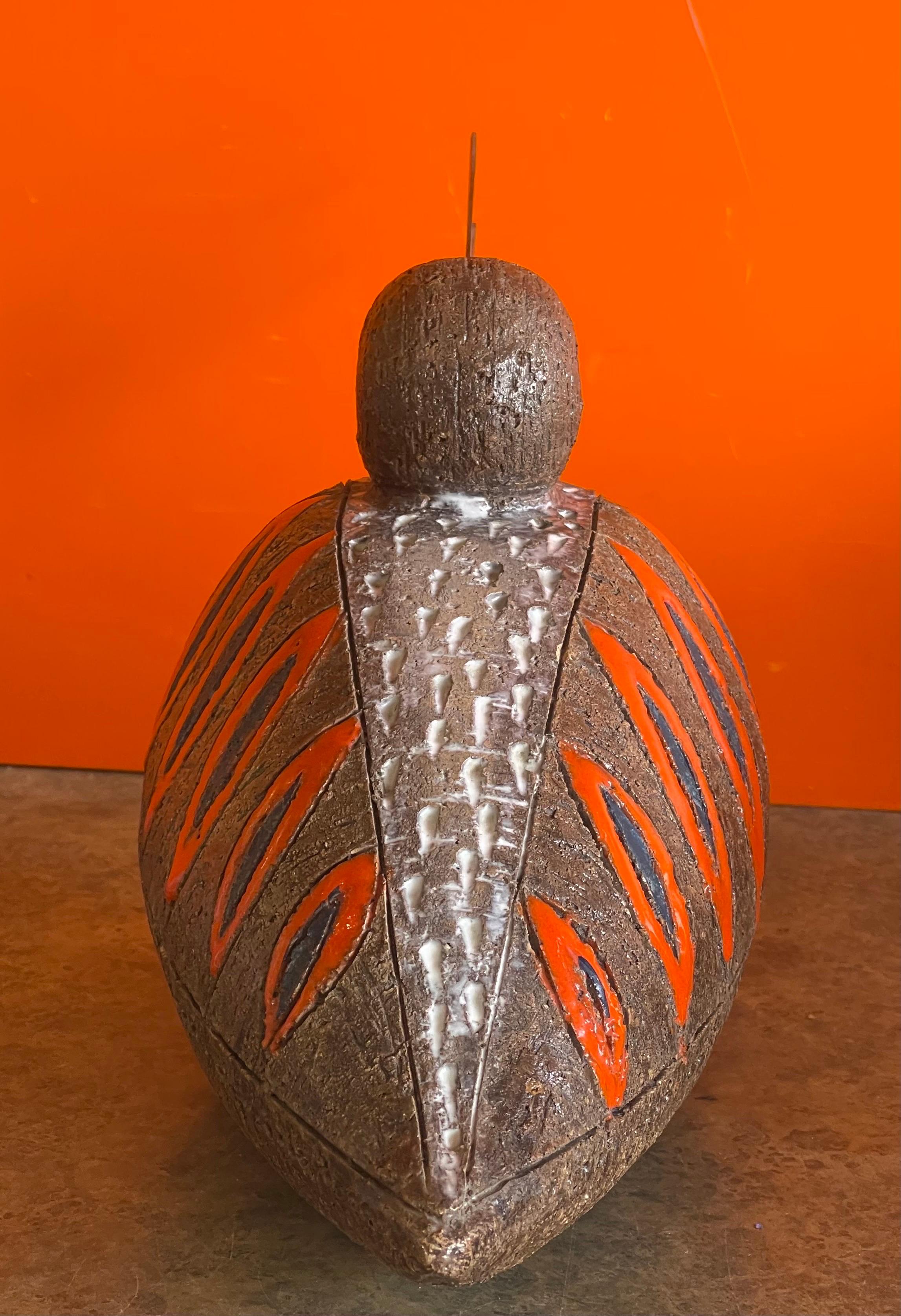 Italienische Keramik-Vogel-/Enten-Skulptur von Bitossi Raymor, Aldo Londi, Vintage (Glasiert) im Angebot