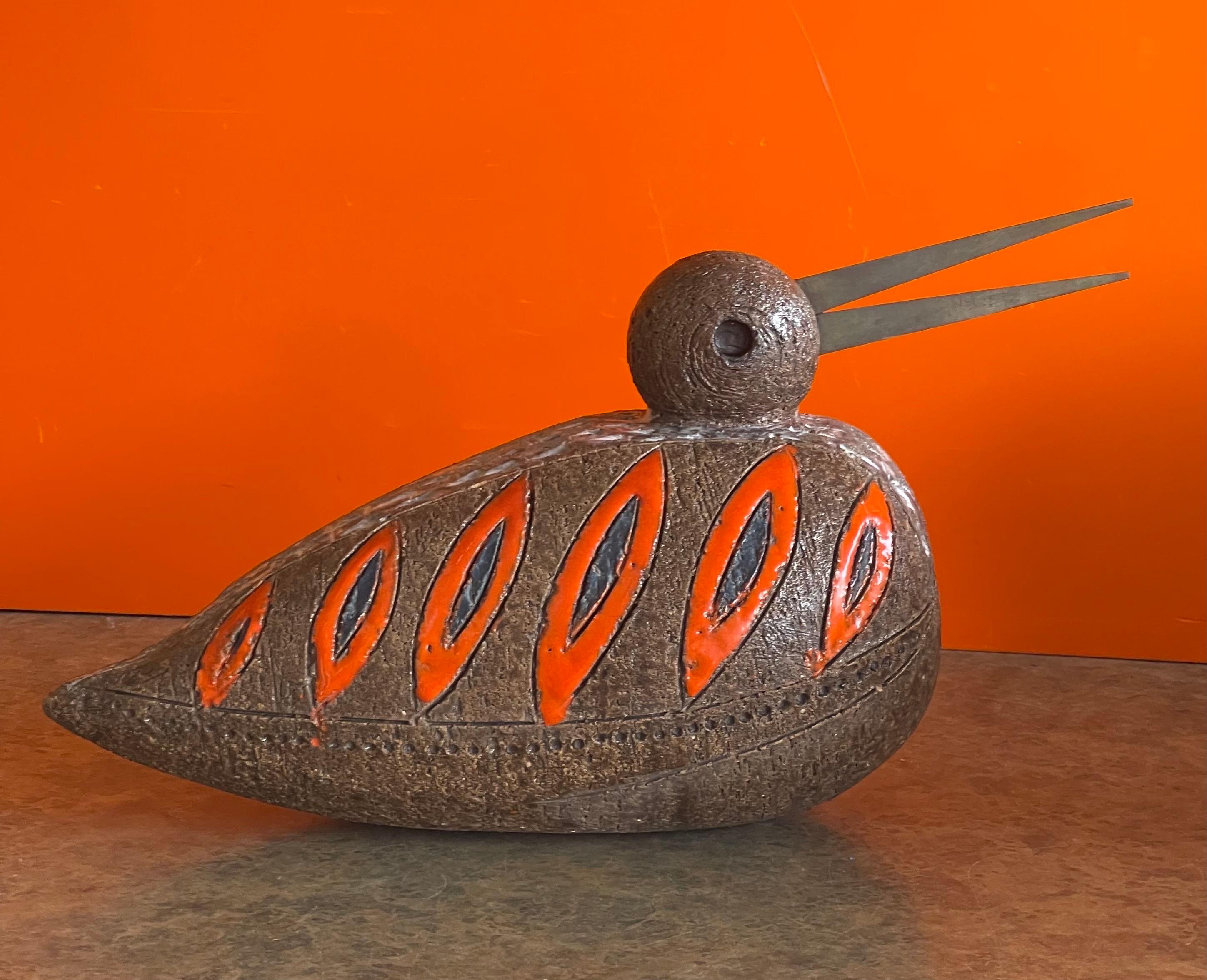 Vintage Aldo Londi Italian Ceramiche Bird / Duck Sculpture by Bitossi Raymor For Sale 1
