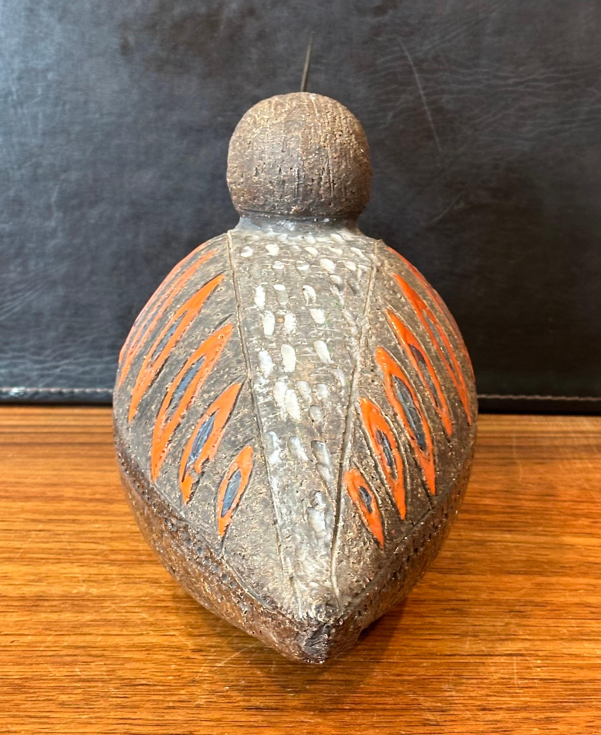 Vintage Aldo Londi Escultura de cerámica italiana Pájaro / Pato de Bitossi Raymor Cerámico en venta