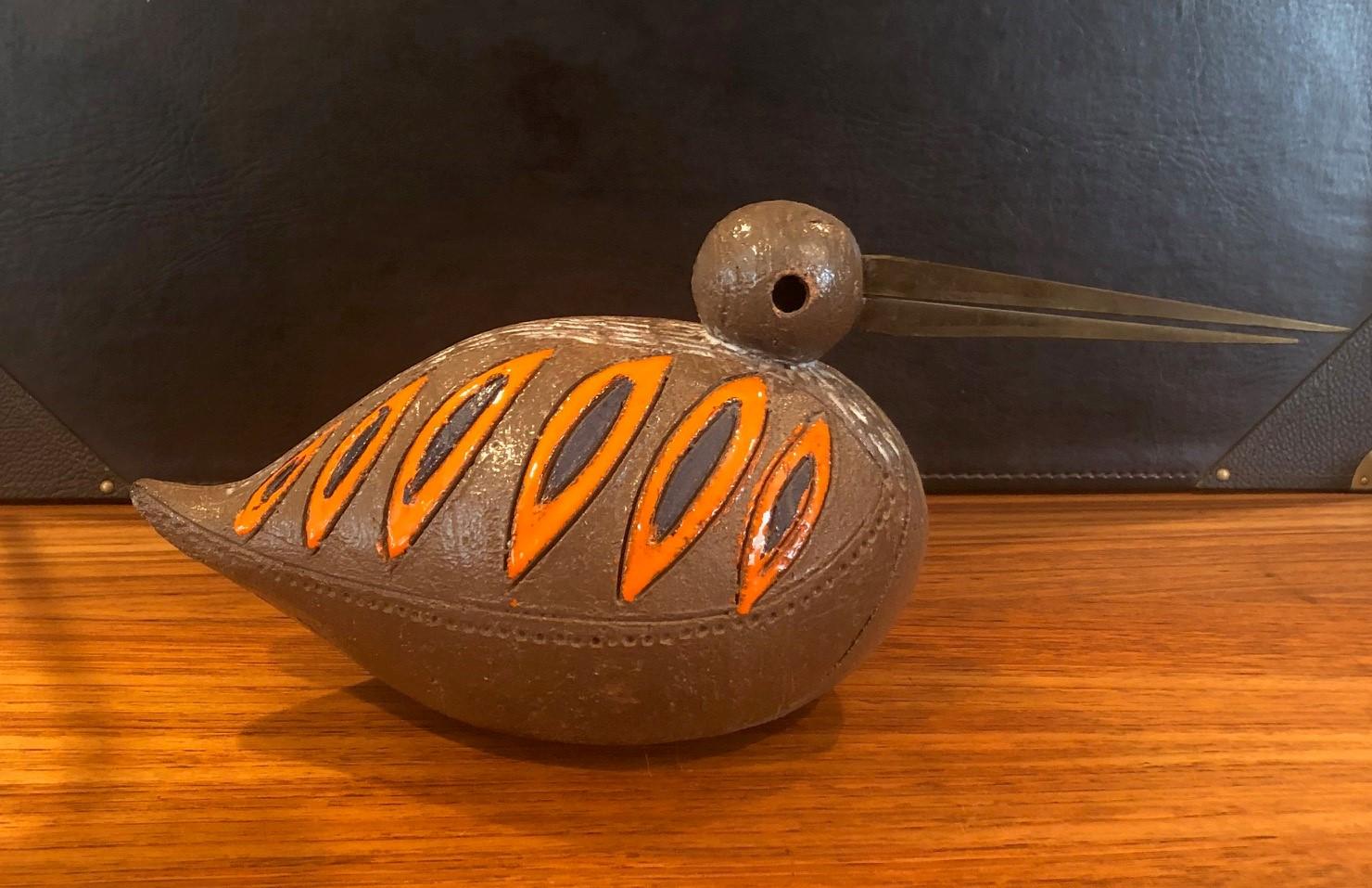 Mid-20th Century Vintage Aldo Londi Italian Ceramiche Bird / Duck Sculpture by Bitossi Raymor