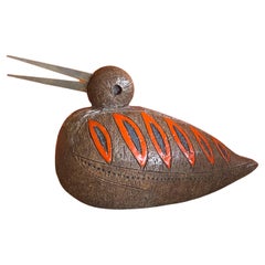 Italienische Keramik-Vogel-/Enten-Skulptur von Bitossi Raymor, Aldo Londi, Vintage