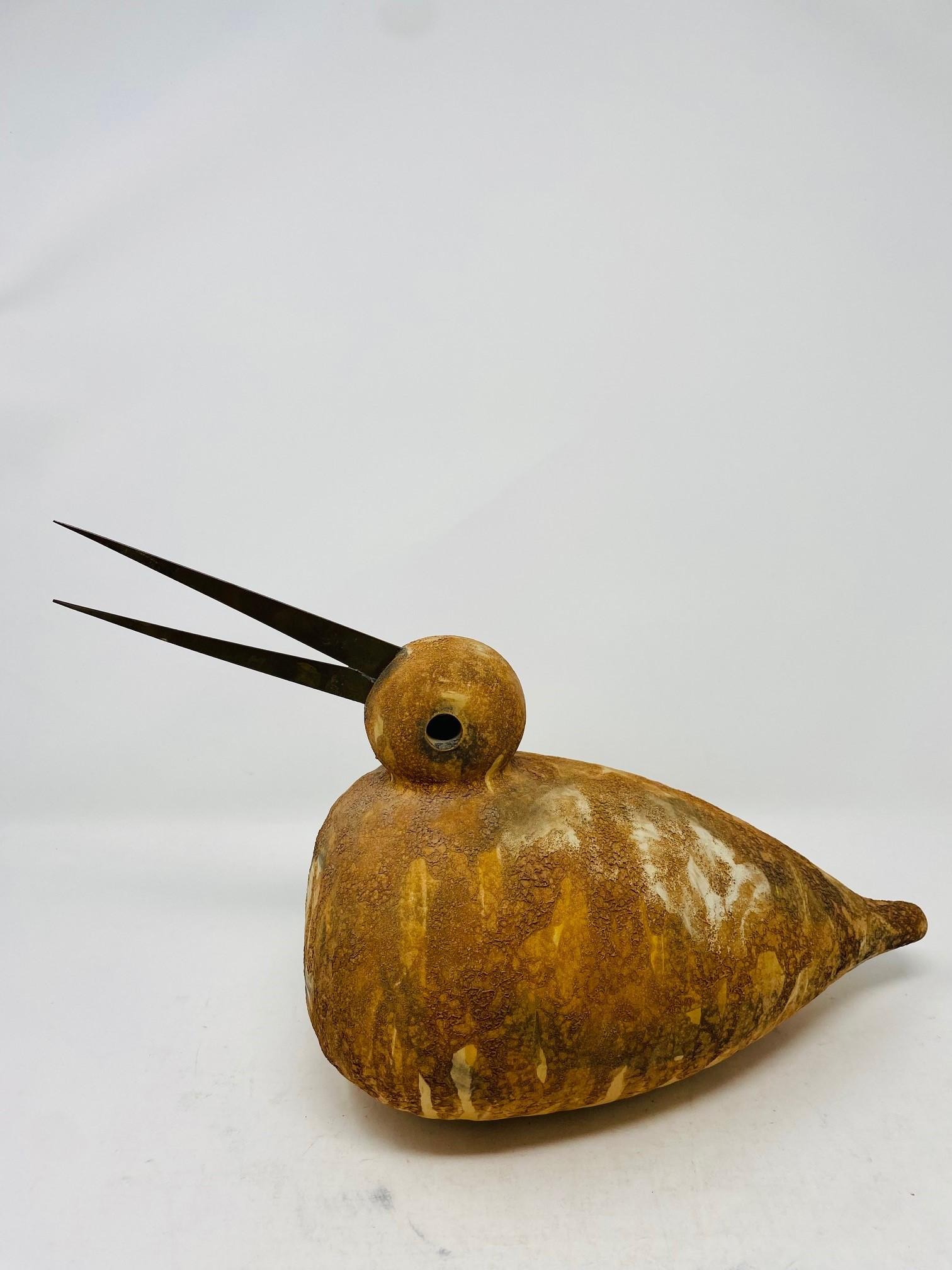 Italienische Vintage-Keramik-Skulptur eines Vogels / Entens aus Aldo Londi von Bitossi Raymor, Vintage im Angebot 5