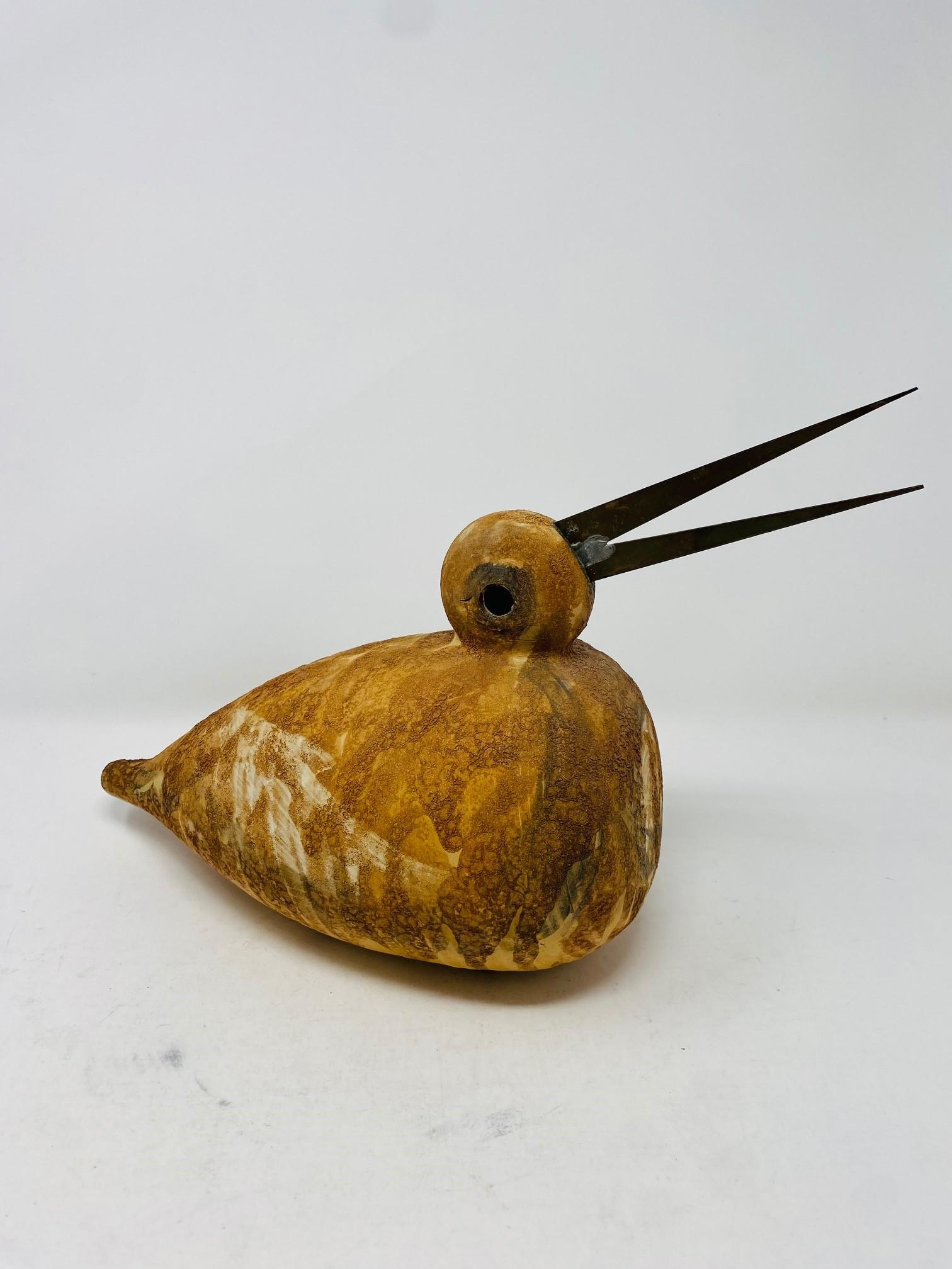 Italienische Vintage-Keramik-Skulptur eines Vogels / Entens aus Aldo Londi von Bitossi Raymor, Vintage im Angebot 2