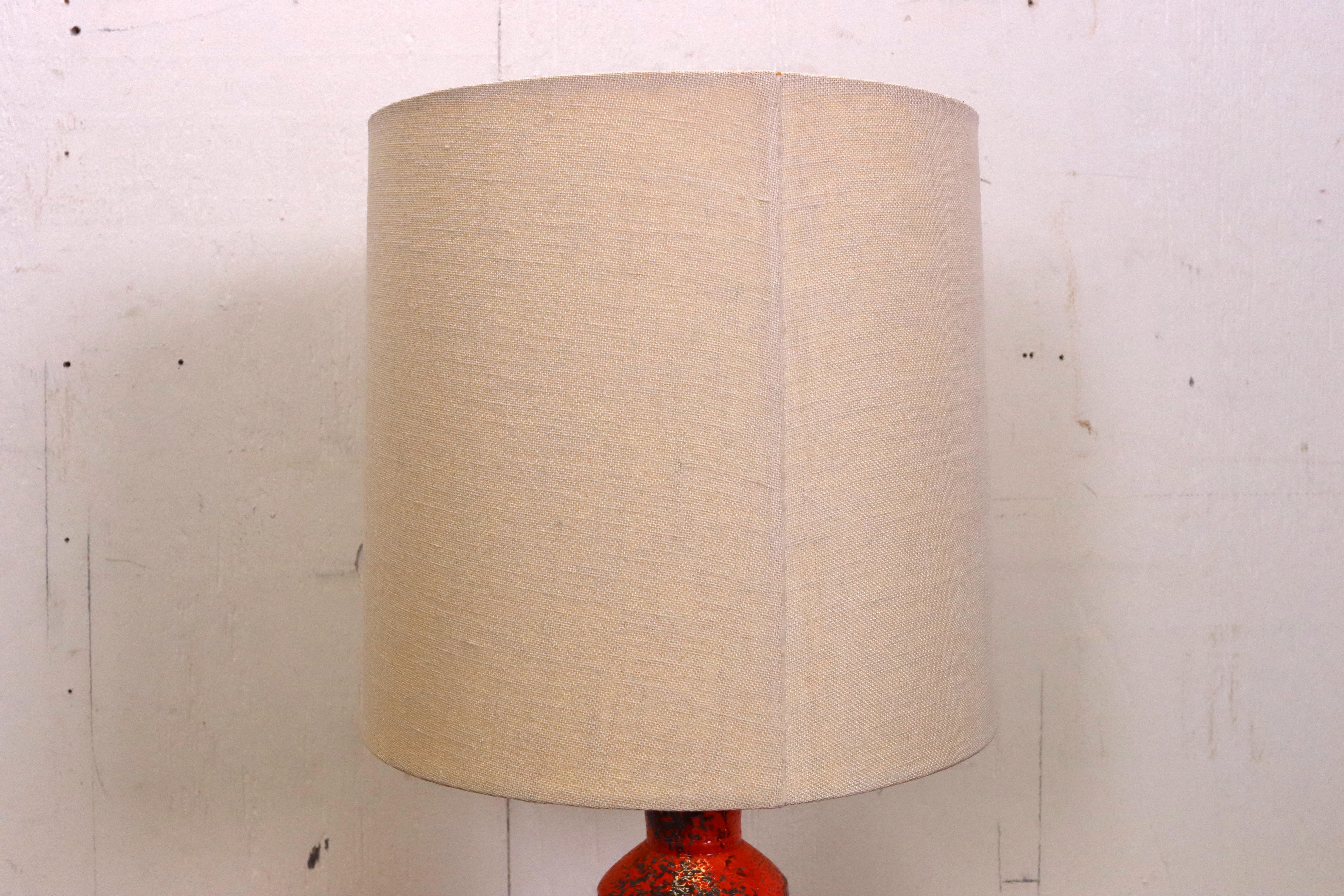 Vintage Aldo Londi Raymor Bitossi Style Lava Red Pottery Table Lamp 3