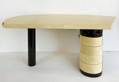 Vintage Aldo Tura Post-Modern Lacquered Parchment Desk, Italy