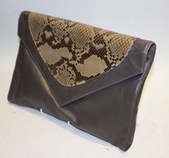 Vintage Aldrovandi Hand Made Leather and Snakeskin Bag - Clutch or Shoulder