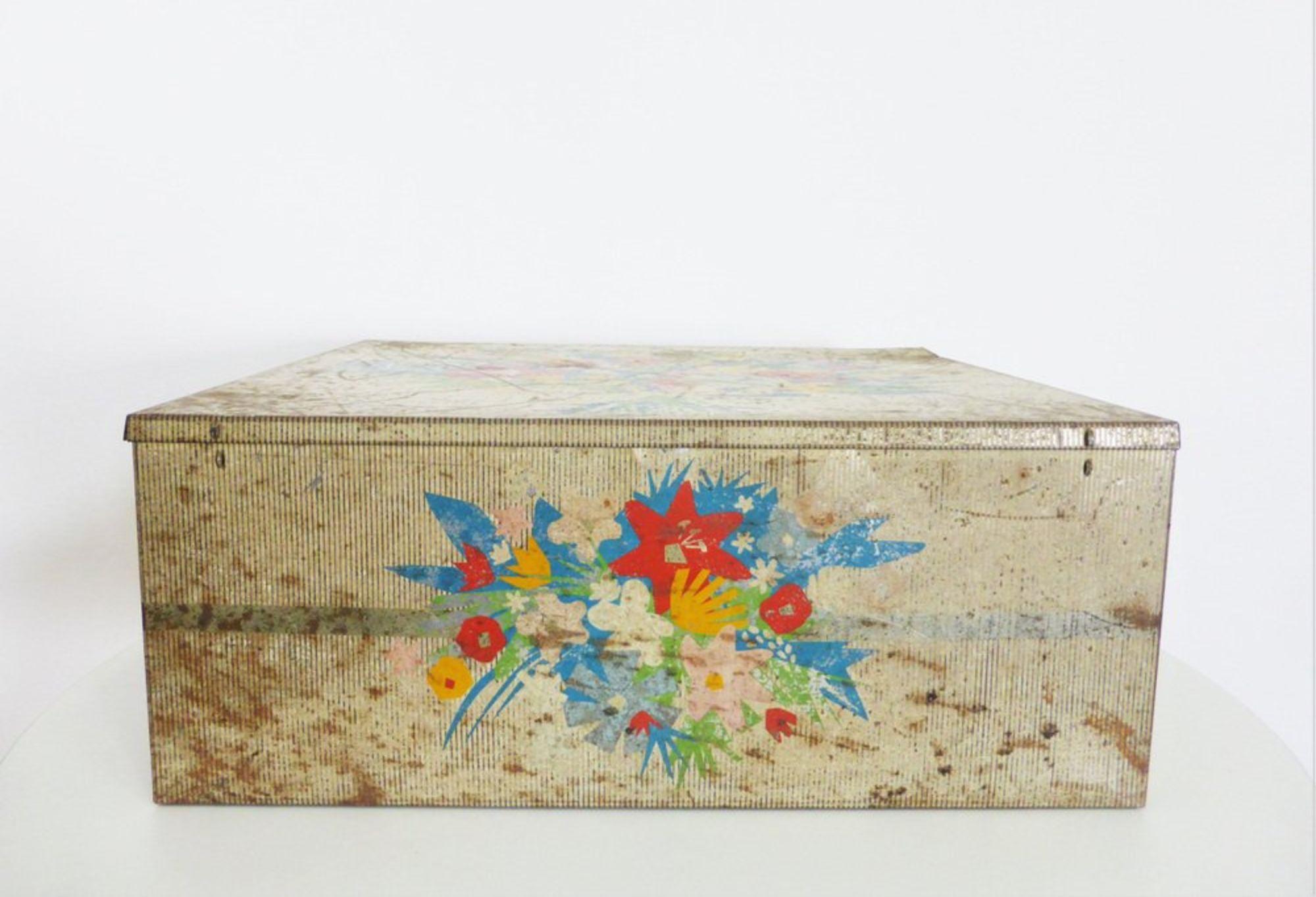 Vintage Alemagna Milano Blechkoffer, 1950er Jahre - ein seltenes italienisches Sammlerstück im Angebot 4