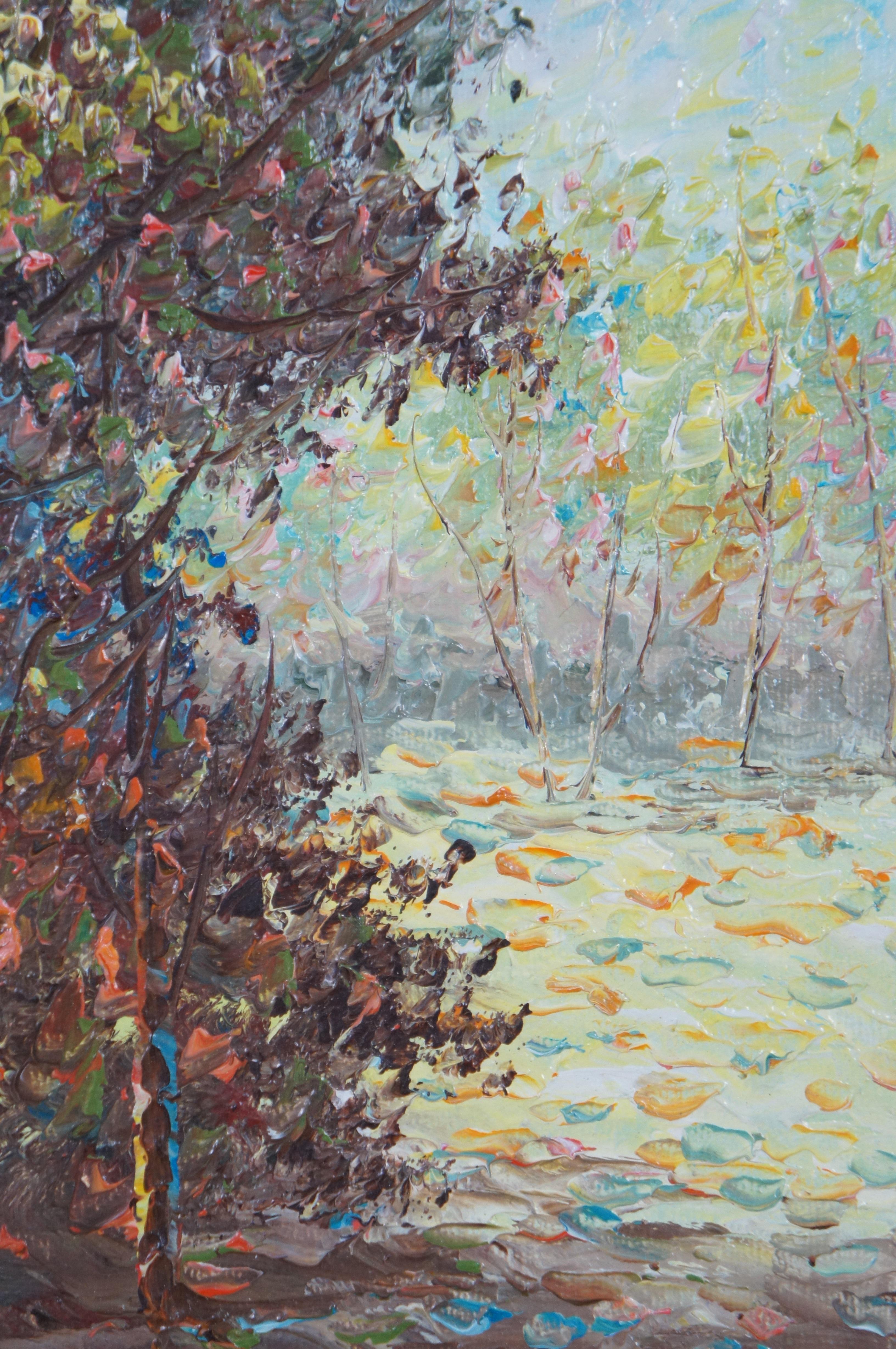 Vintage Alen Walters Impressionist Landscape Painting Oil on Canvas Framed 2