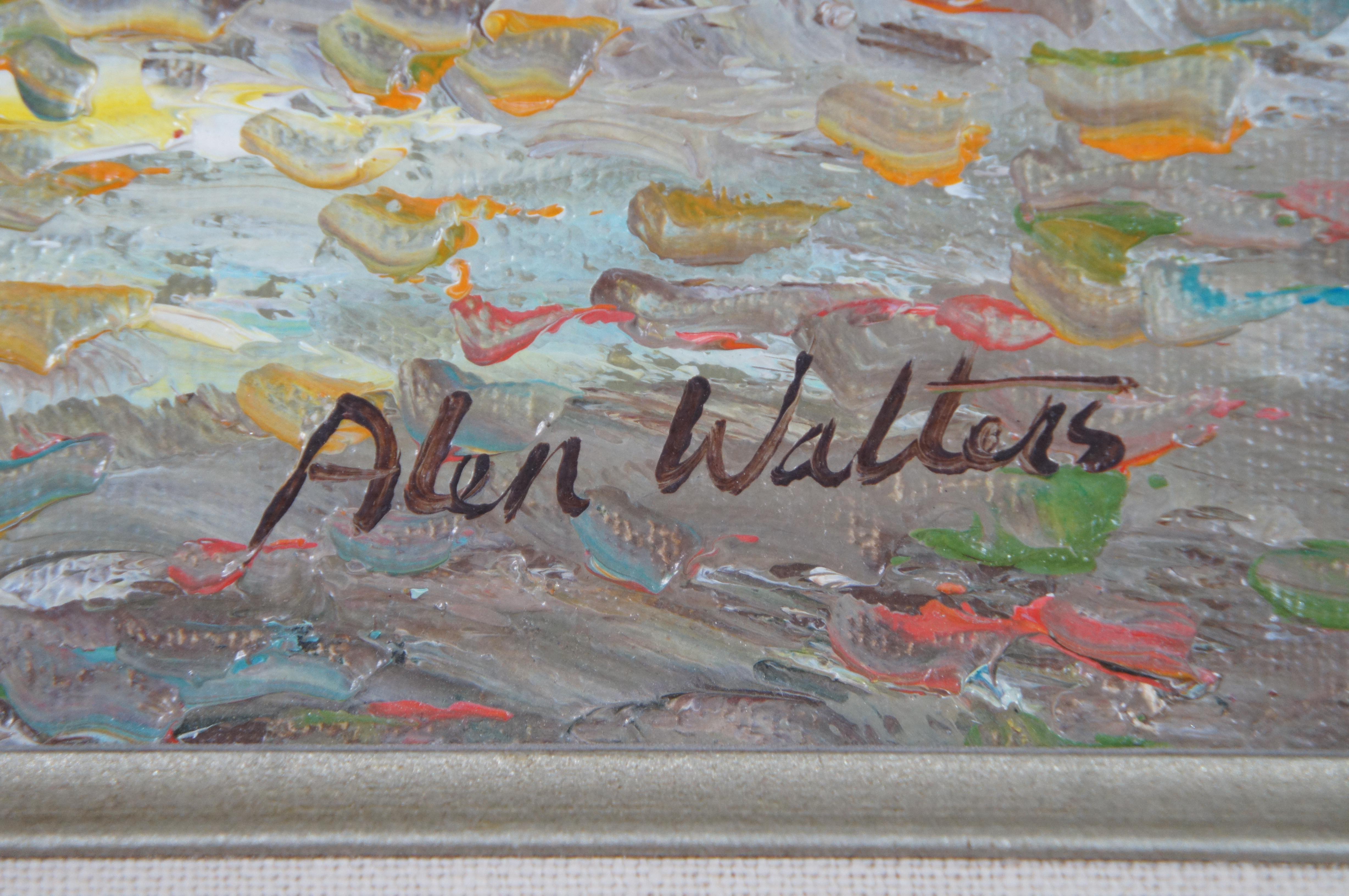 20th Century Vintage Alen Walters Impressionist Landscape Painting Oil on Canvas Framed