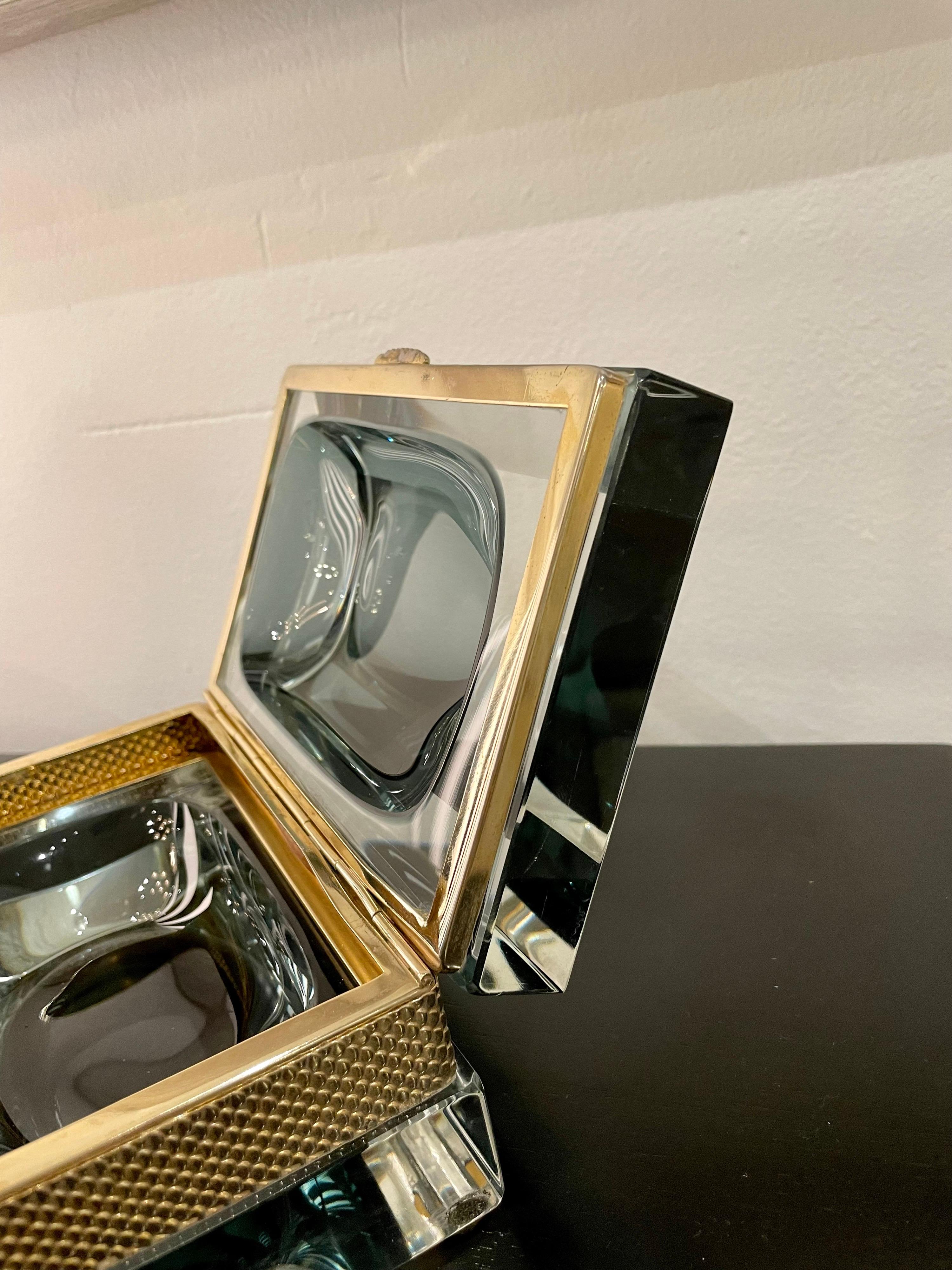 Mid-Century Modern Vintage Alessandro Mandruzzato Faceted Murano Glass Box