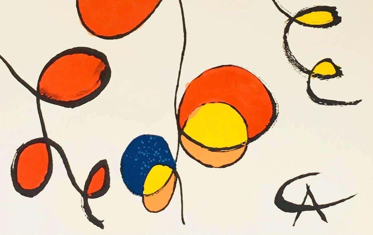 Mid-Century moderno Litografia vintage di Alexander Calder (stampe di Calder degli anni Settanta)