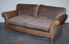 VINTAGE ALEXANDER & JAMES BLAKE 3 SEATER LEATHER & FABRiC SOFA RRP £2240