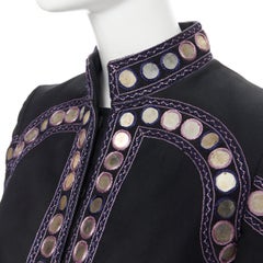 vintage ALEXANDER MCQUEEN 2004 black ethnic embellishment cropped jacket IT38