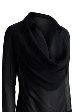 Vintage Alexander Mcqueen 2007 Draped Cow Neck Blouse