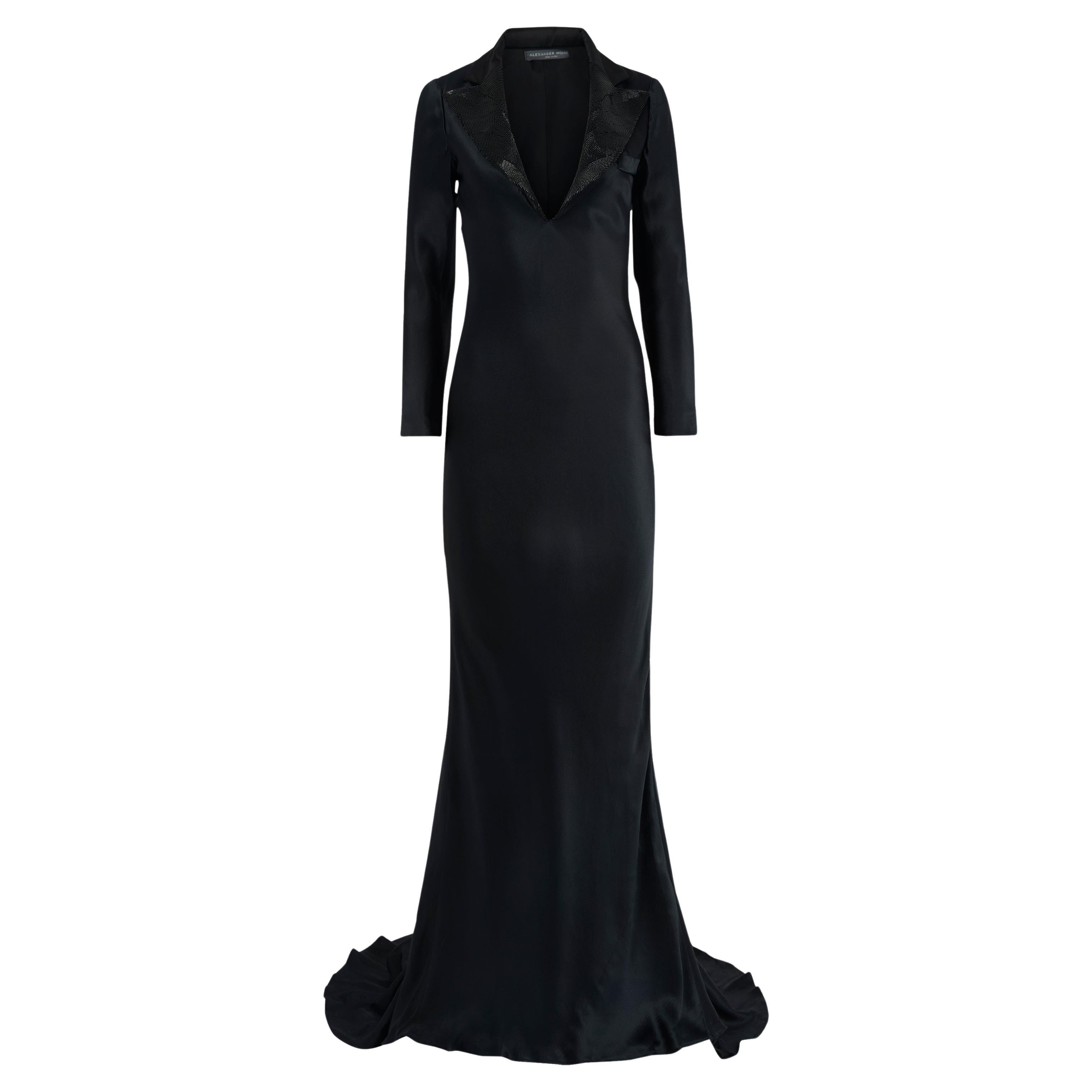 Vintage Alexander McQueen A/W 07 Tuxedo Gown For Sale