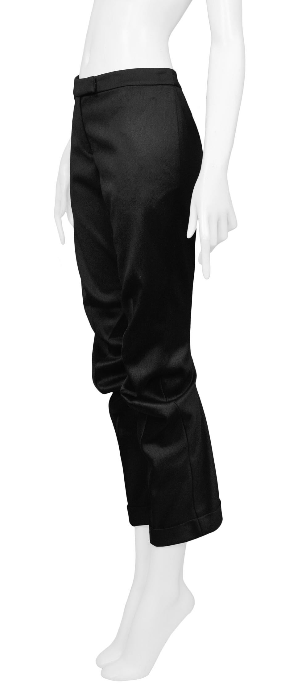 Noir Alexander McQueen - Pantalon noir vintage à coutures incurvées en vente