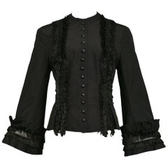 Vintage Alexander McQueen Black Fringe Jacket, 2002