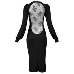 Vintage Alexander McQueen Black Lace "Hitchcock" Dress 2005