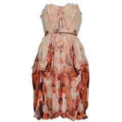 Vintage Alexander McQueen Chiffon Floral Dress 2009