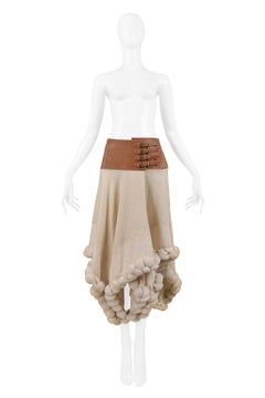 Vintage Alexander McQueen Cream Wool Skirt 2003