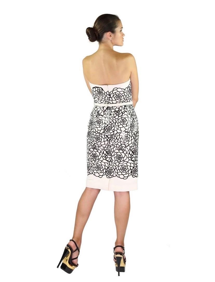 Women's Vintage ALEXANDER MCQUEEN Optic White Silk and Laser-cut patent-leather dress