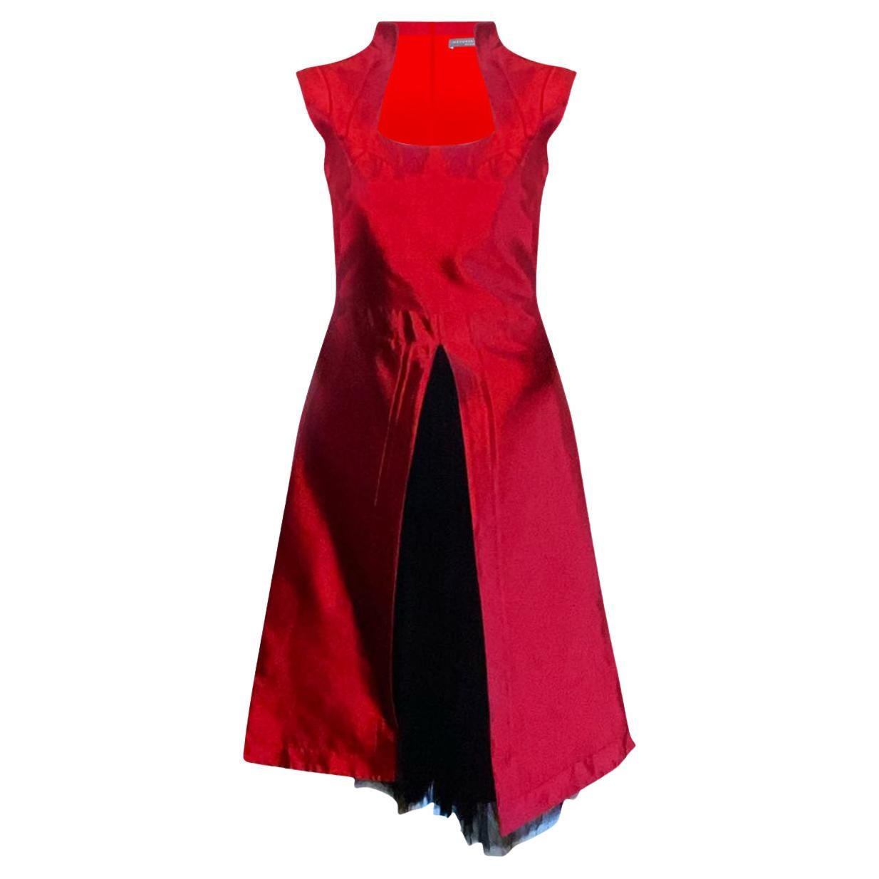 Vintage Alexander McQueen red cocktail dress