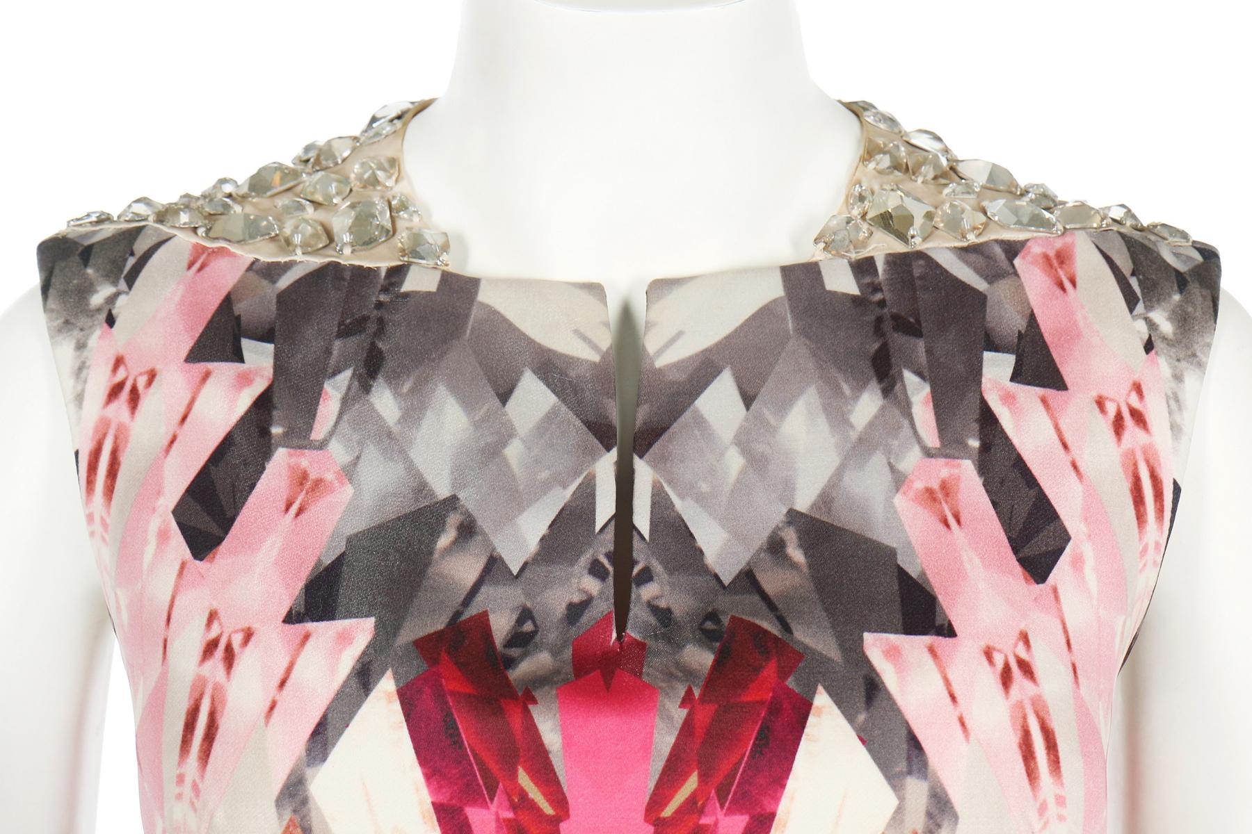 Vintage Alexander McQueen SS 2009 Kaleidoscope Swarovski Crystal Dress 46 For Sale 2