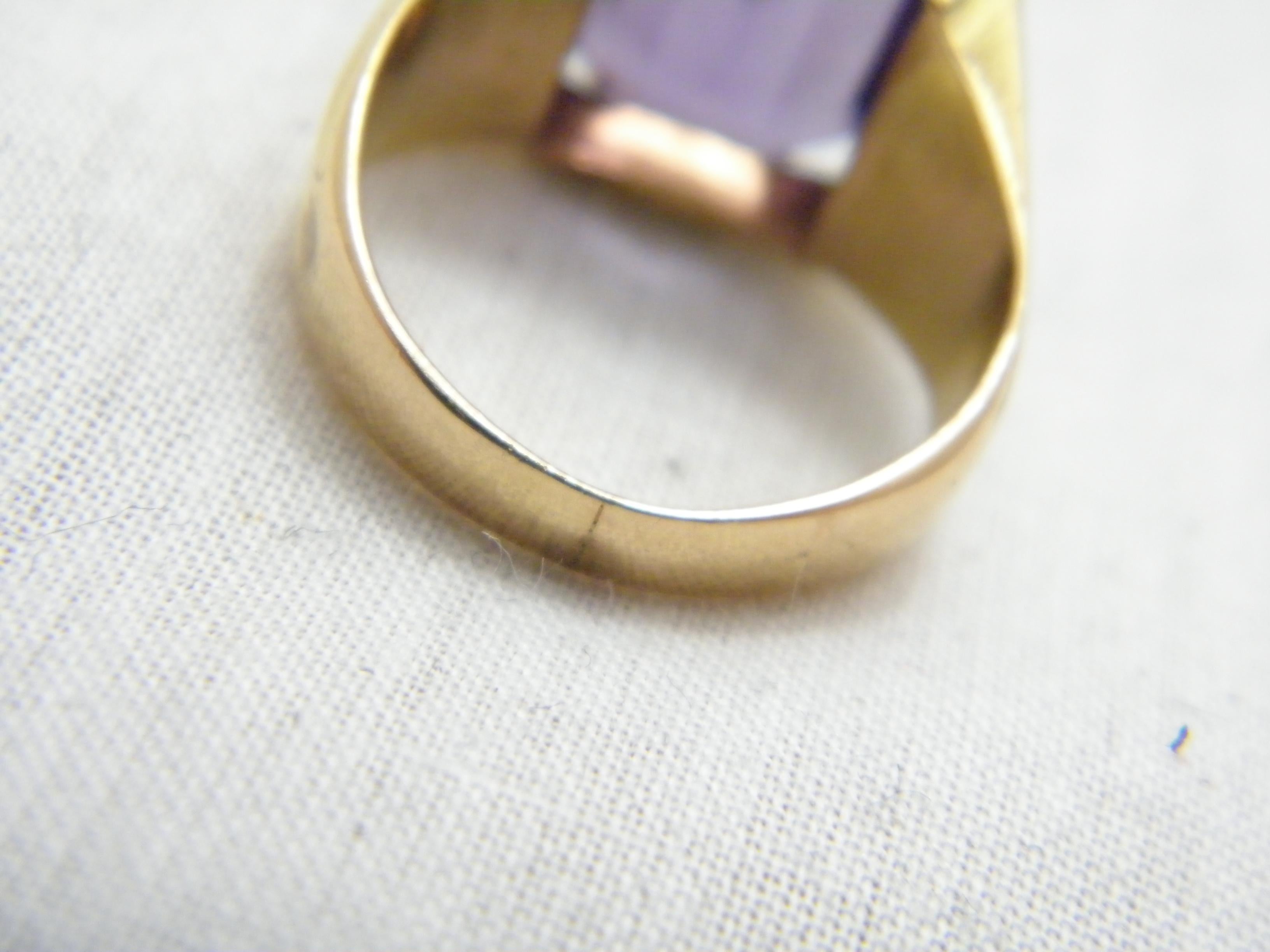 Vintage Alexandrite 18ct Gold Statement Signet Ring Size P 7.75 750 Purity Heavy 1