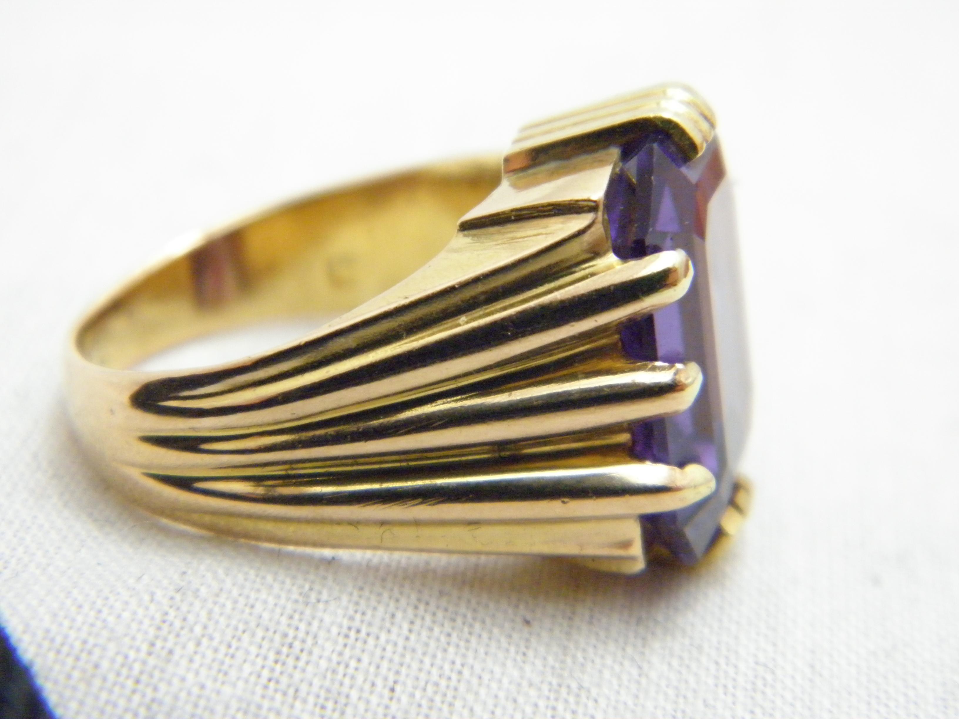 Women's or Men's Vintage Alexandrite 18ct Gold Statement Signet Ring Size P 7.75 750 Purity Heavy