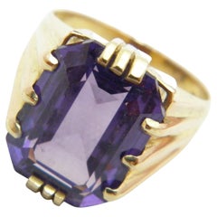 Vintage Alexandrite 18ct Gold Statement Signet Ring Size P 7.75 750 Purity Heavy