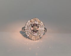 Vintage Alexandrite & Diamond Double Halo Ring in Platinum